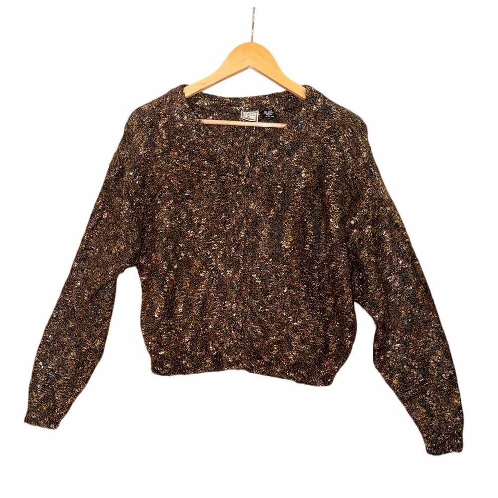 Vintage Paul st duffier olive green marked mohair blend sweater large earthy